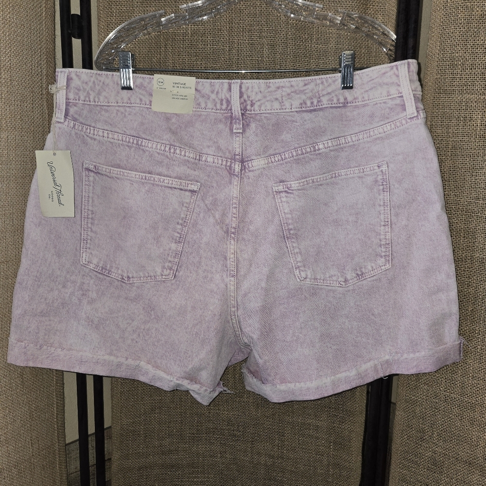 NWT Women's Universal Thread Purple Acid Wash 5 Pocket Shorts Size 18 - Picture 9 of 10